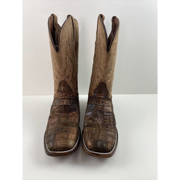 NWOB Circle G ORIX Caiman Patchwork & Embroidery Square Toe Western Boot Men 10D main image 5